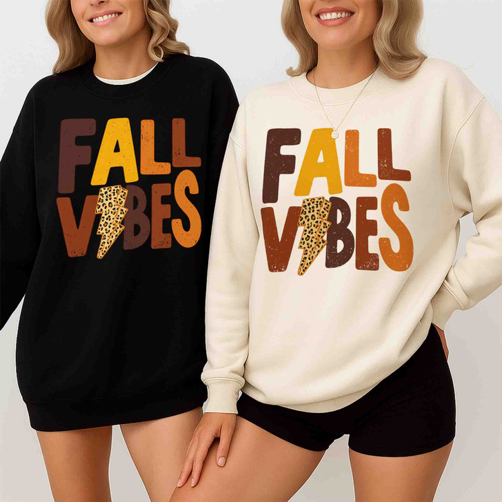 Fall Vibes Pumpkin Sweatshirt Adult S-5XL