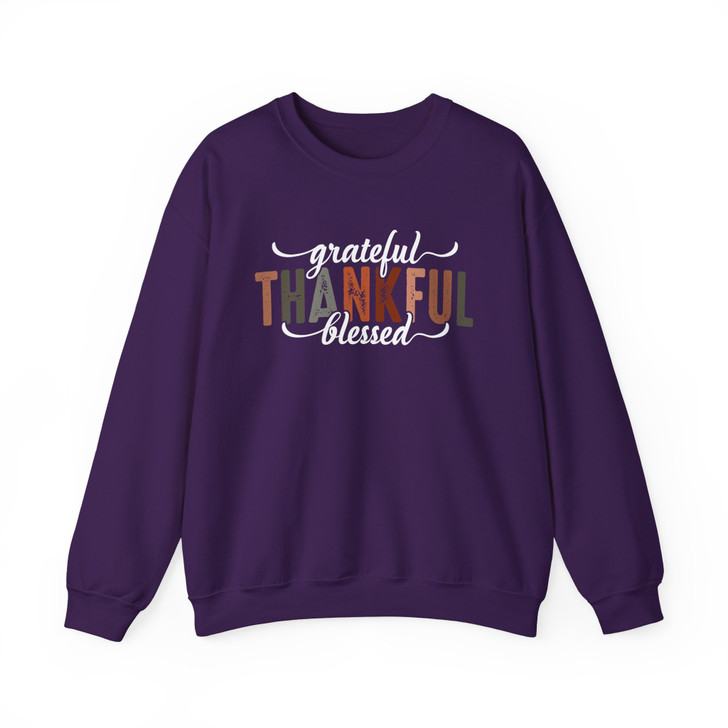 Thankful Grateful Blessed Sweatshirt Adult S-5XL