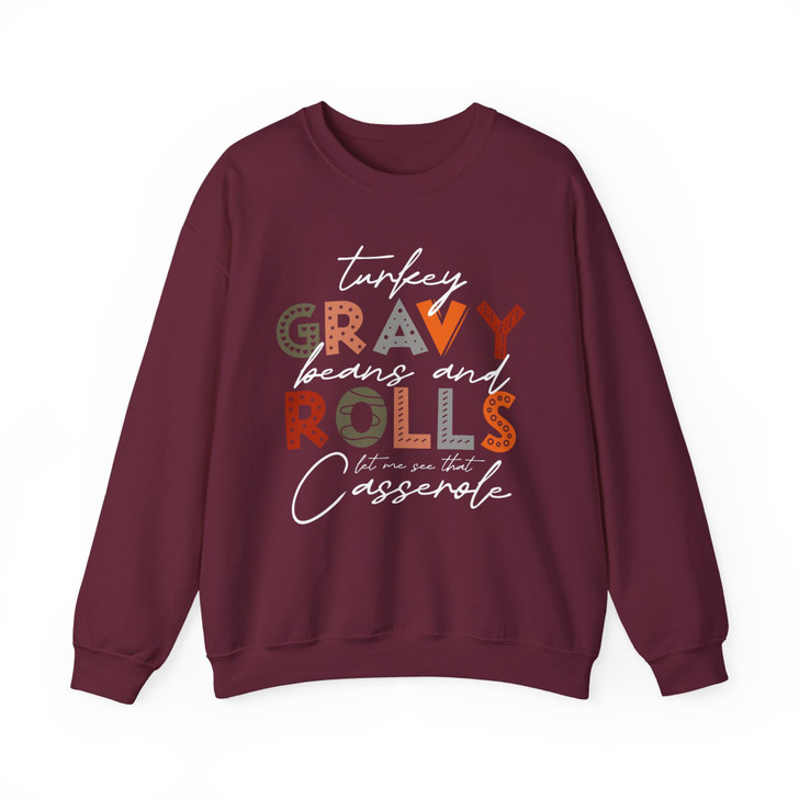 Turkey Gravy Beans And Rolls Sweatshirt Adult S-5XL