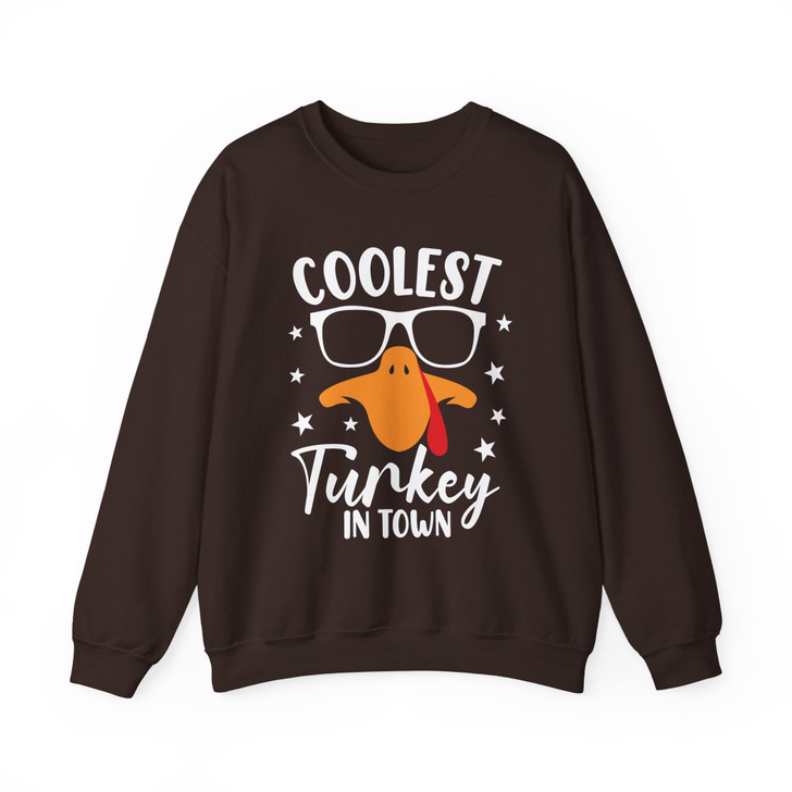 Coolest Turkey In Town Sweatshirt Adult S-5XL
