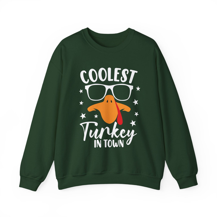 Coolest Turkey In Town Sweatshirt Adult S-5XL