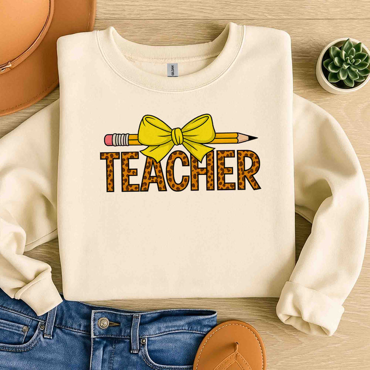Trendy Teacher Leopard Sweatshirt Adult S-5XL