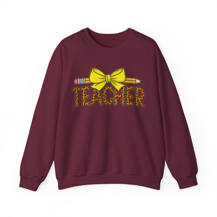 Trendy Teacher Leopard Sweatshirt Adult S-5XL