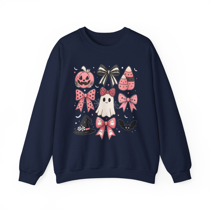 Pink Bow Coquette Halloween Sweatshirt Adult S-5XL