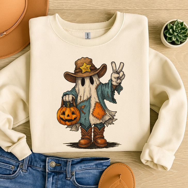 Halloween Witch And Pumpkin Sweatshirt Adult S-5XL