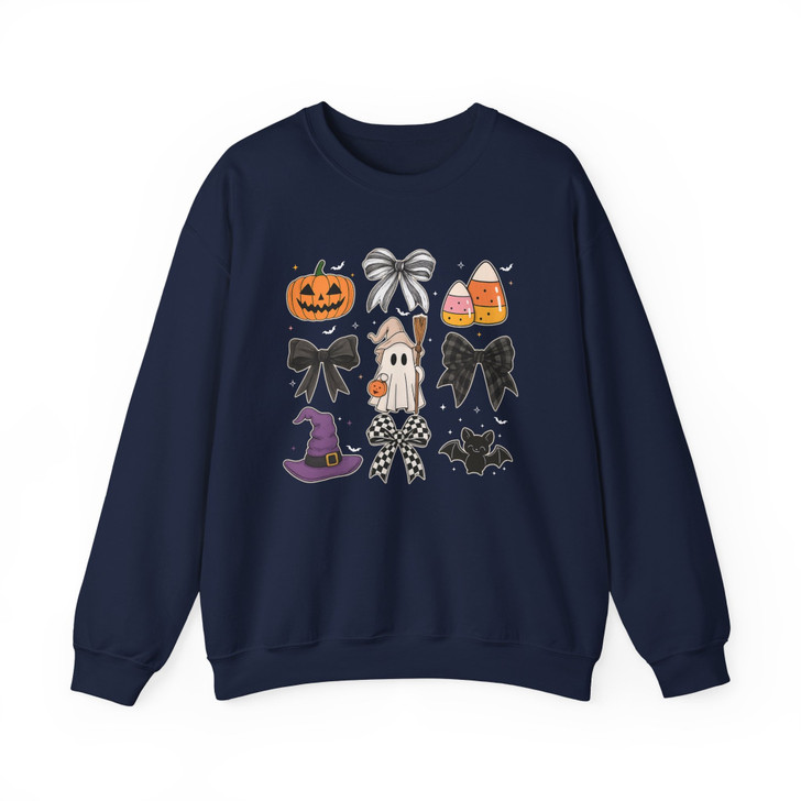 Cute Halloween Pumpkin Ghost Shirt Candy Corn Fall Sweatshirt S-5XL