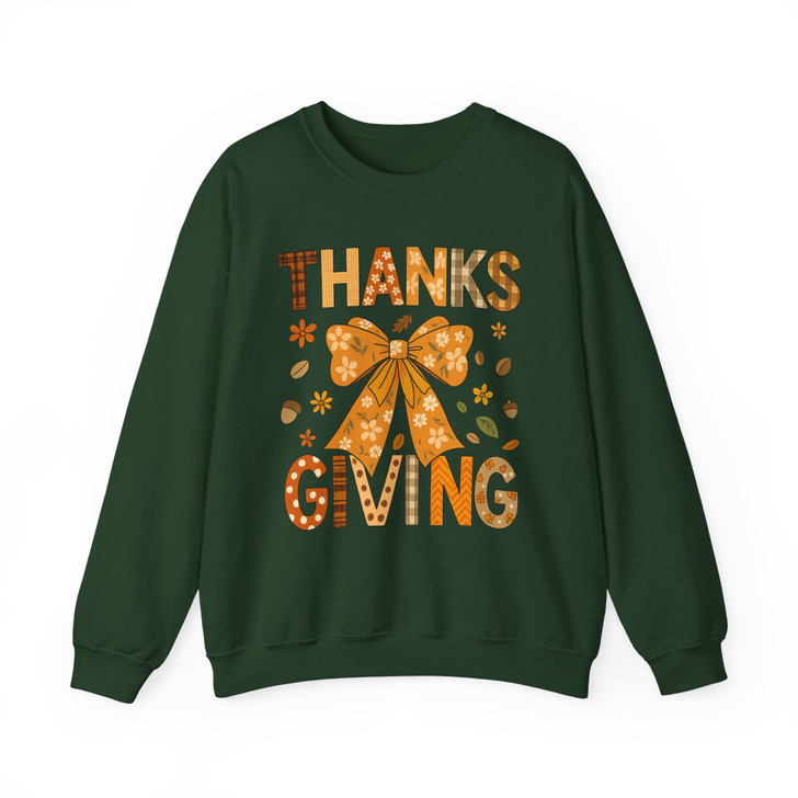 Thanksgiving Bow Shirt Cute Fall Family Matching Sweatshirt S-5XL