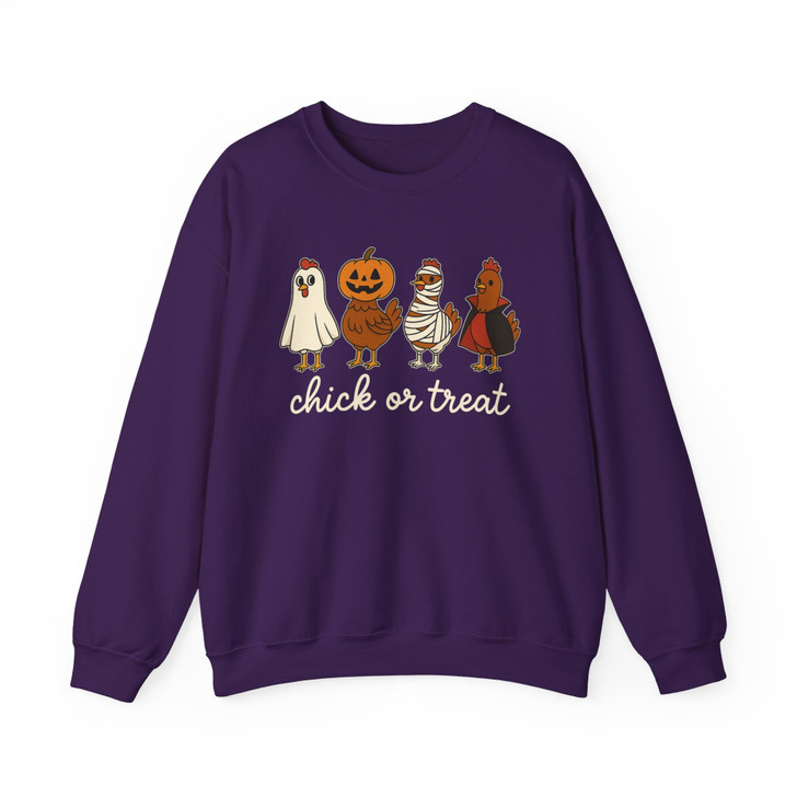 Chick Or Treat Halloween Shirt Funny Chicken Costume Sweatshirt S-5XL