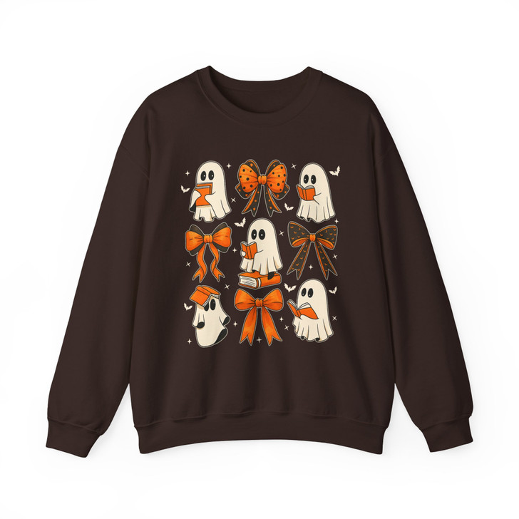 Cute Ghost Bow Halloween Shirt Kawaii Spooky Sweatshirt S-5XL
