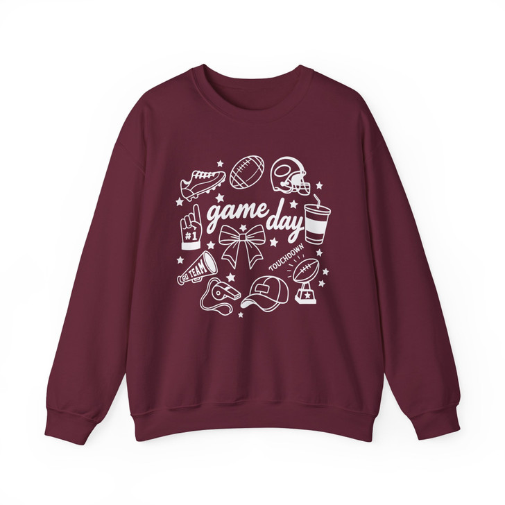 Football Doodles Shirt Hand Drawn Game Day Sweatshirt S-5XL