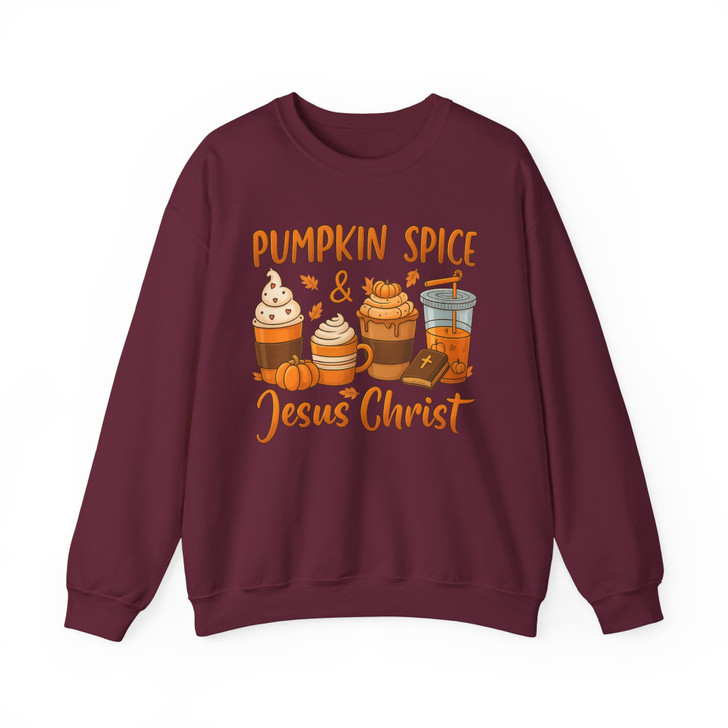Pumpkin Spice Jesus Christ Shirt Christian Pumpkin Bible Verse Fall Sweatshirt S-5XL