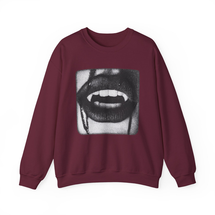 Vampire Fangs Black Goth Horror Shirt Sweatshirt S-5XL