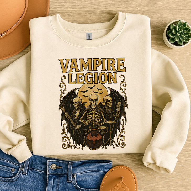 Vampires Shirt Gothic Skull Skeleton Graphic Sweatshirt S-5XL