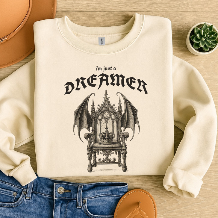 Vintage Gothic Bat Throne Shirt Dark Dreamer Sweatshirt S-5XL