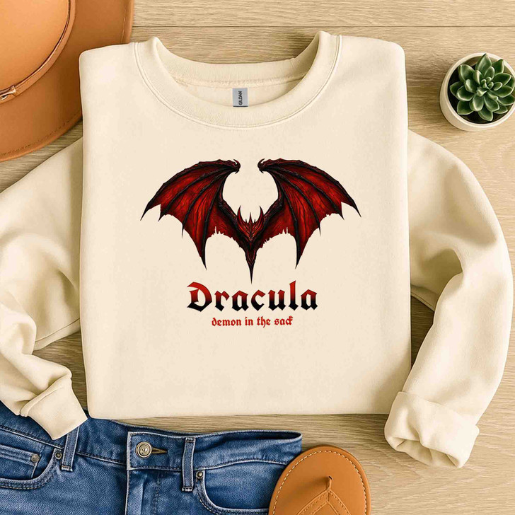 Dracula Vampire Bat Halloween Shirt Gothic Retro Sweatshirt S-5XL