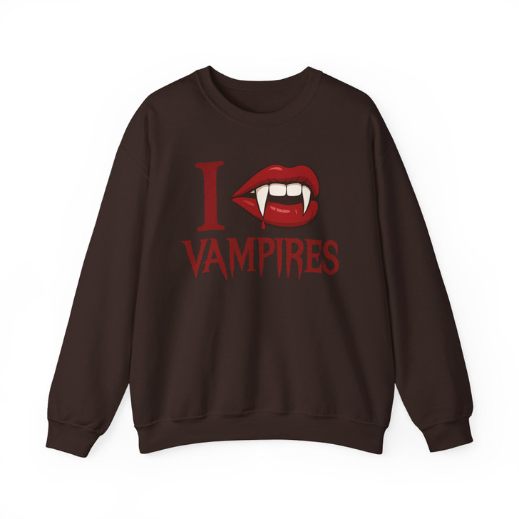I Love Vampires Shirt Gothic Fang Lips Sweatshirt S-5XL