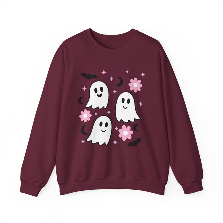 Cute Kawaii Ghost Halloween Shirt Adult Sweatshirt S-5XL