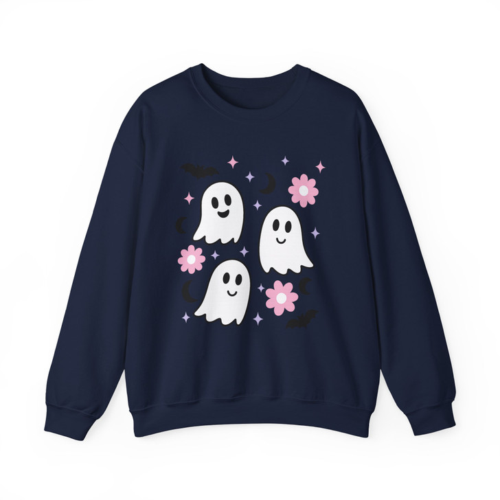 Cute Kawaii Ghost Halloween Shirt Adult Sweatshirt S-5XL