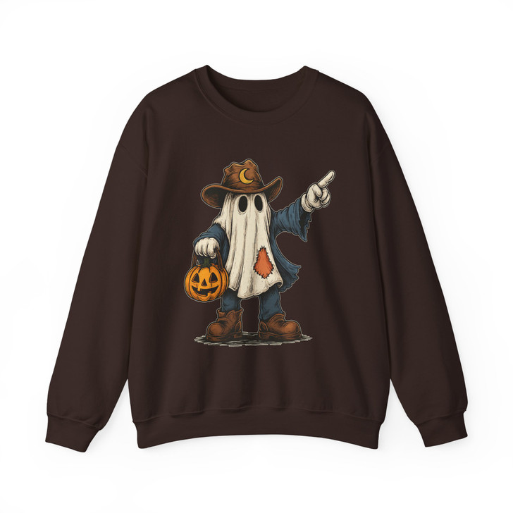 Retro Cowboy Ghost Halloween Shirt Western Adult Sweatshirt S-5XL