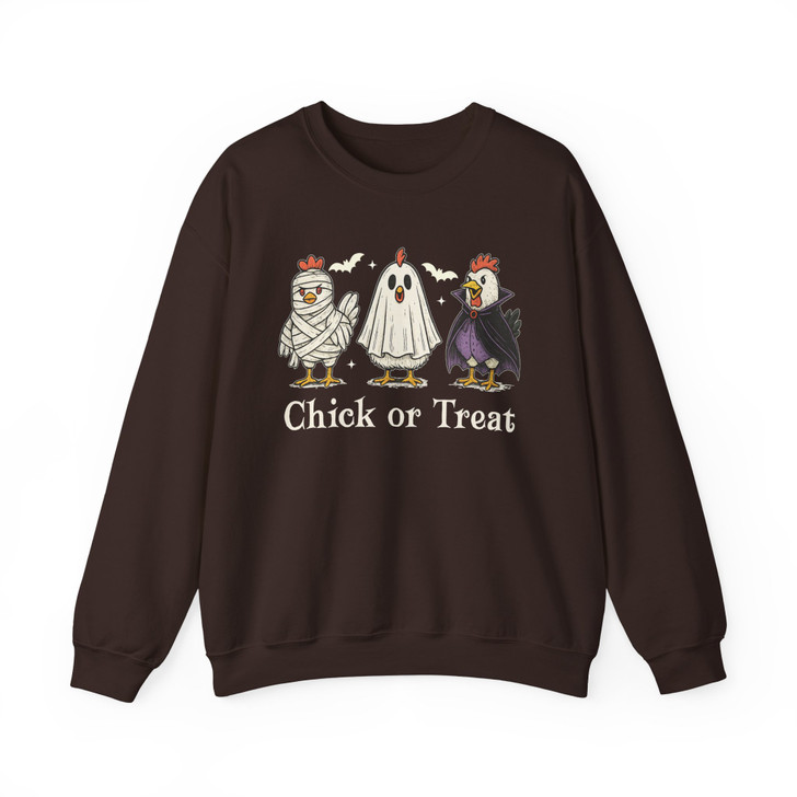 Funny Chicken Chick Or Treat Halloween Adult Sweatshirt S-5XL