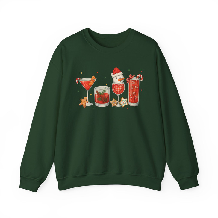 Christmas Cocktails Funny Holiday Party Sweatshirt S-5XL