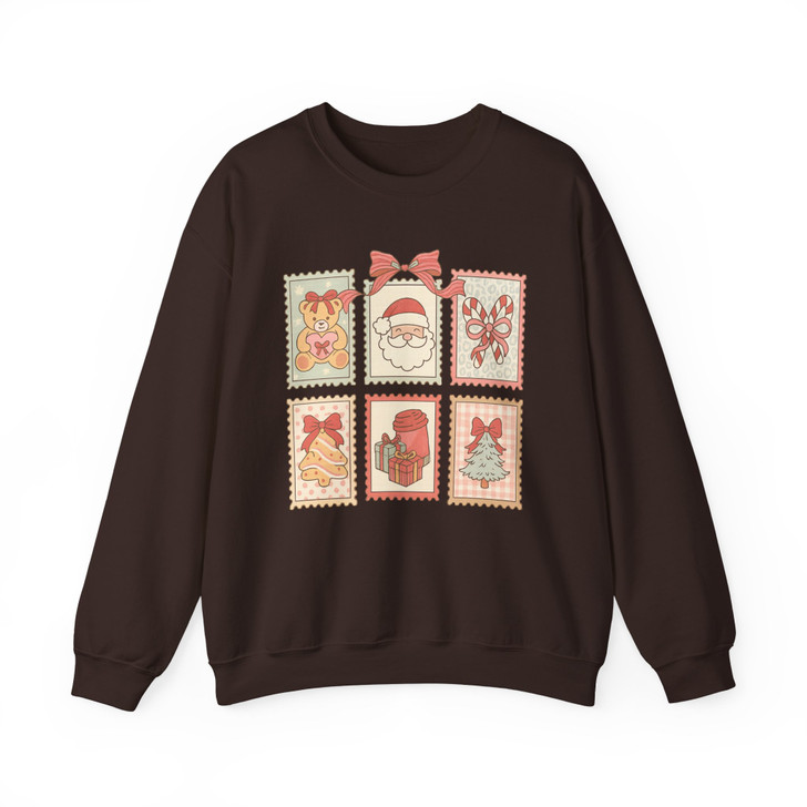 Christmas Stamp Vintage Postmark Holiday Sweatshirt S-5XL