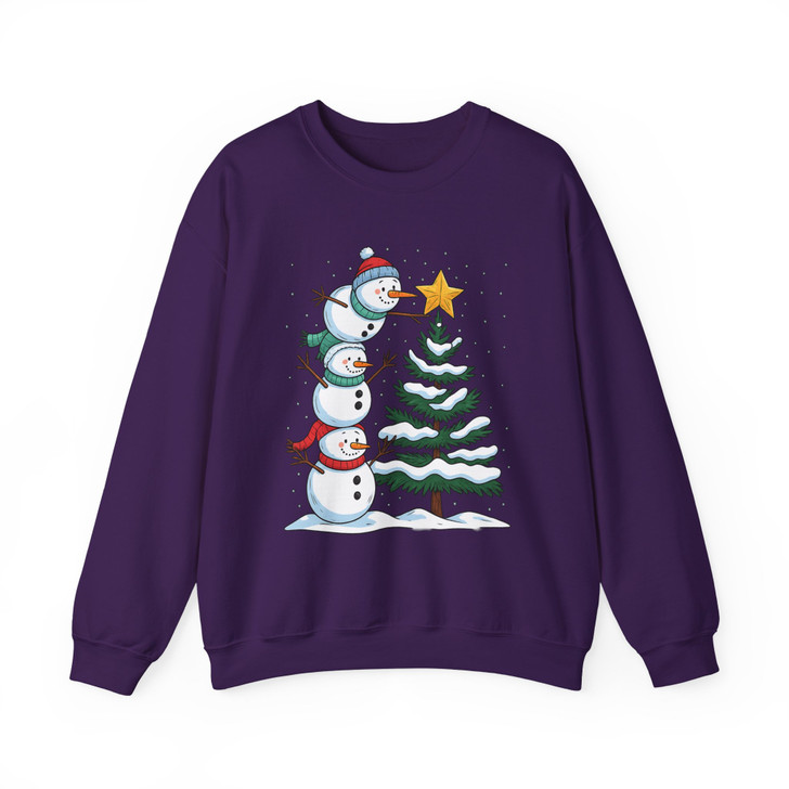 Retro Christmas Snowman Cute Holiday Crewneck Sweatshirt S-5XL