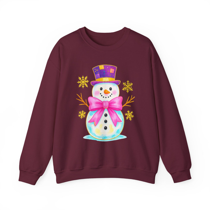 Snowman Womens Christmas Holiday Crewneck Sweatshirt S-5XL