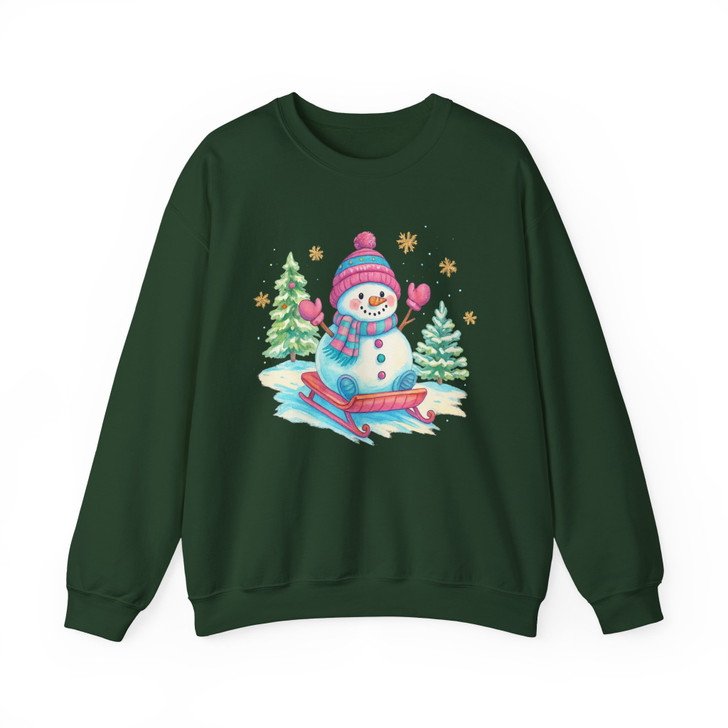 Christmas Snowman Holiday Gift Crewneck Sweatshirt S-5XL