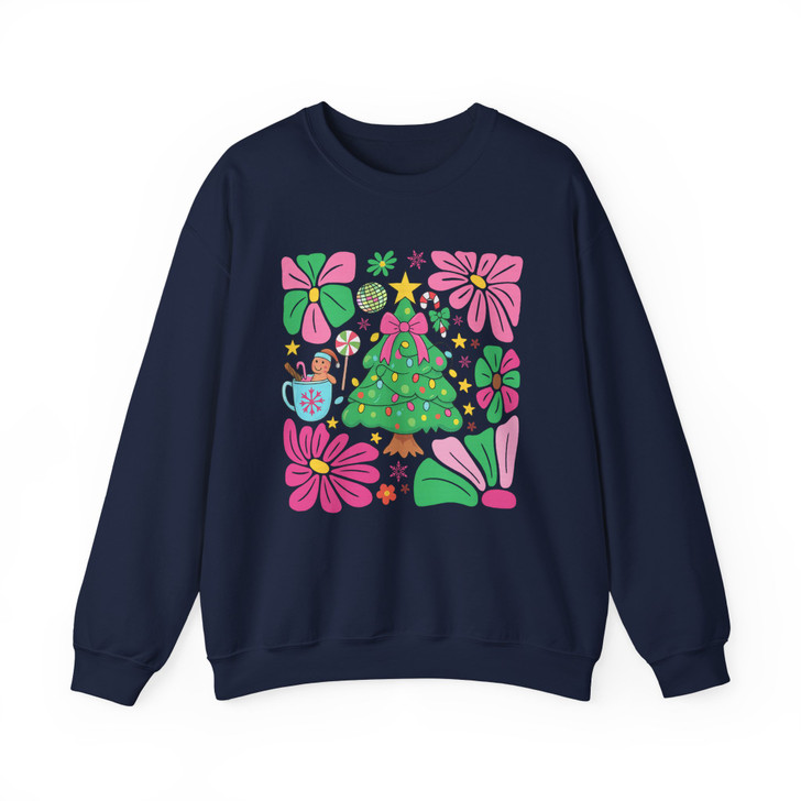 Cute Merry Christmas Family Tree Holiday Sweatshirt S-5XL