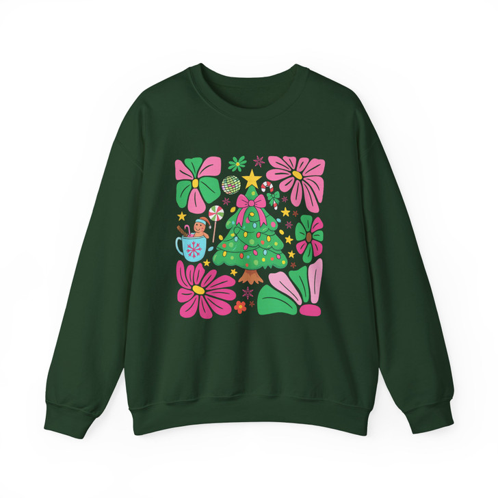 Cute Merry Christmas Family Tree Holiday Sweatshirt S-5XL