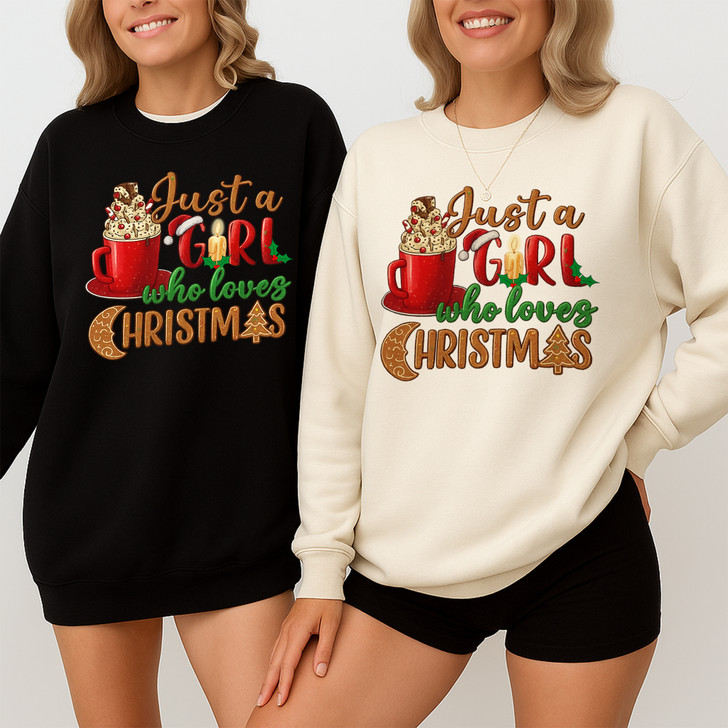 Just A Girl Who Loves Christmas Holiday Sweatshirt S-5XL