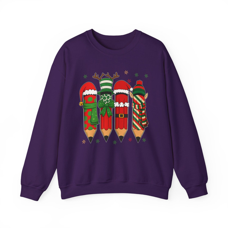 Festive Christmas Teacher Book Lover Sweatshirt S-5XL