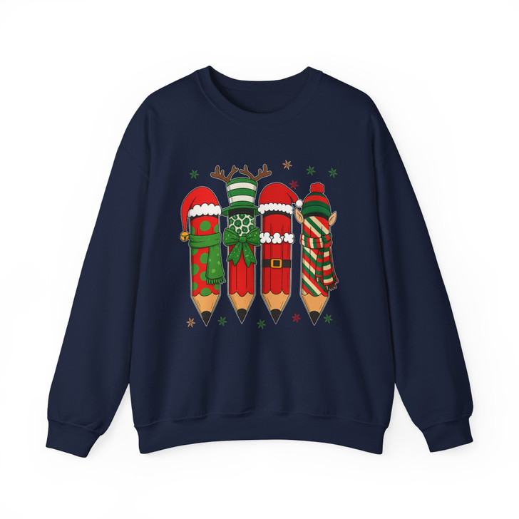 Festive Christmas Teacher Book Lover Sweatshirt S-5XL