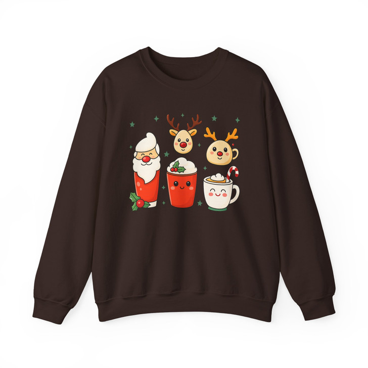 Christmas Coffee Lover Holiday Crewneck Sweatshirt S-5XL