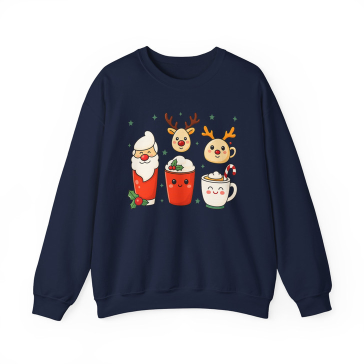 Christmas Coffee Lover Holiday Crewneck Sweatshirt S-5XL