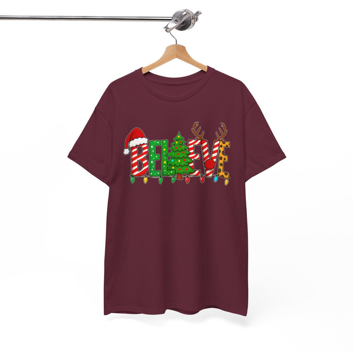 Believe in Christmas Family Holiday Shirt T-shirt S-5XL