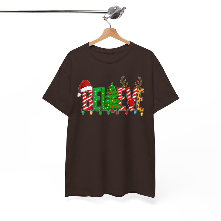 Believe in Christmas Family Holiday Shirt T-shirt S-5XL
