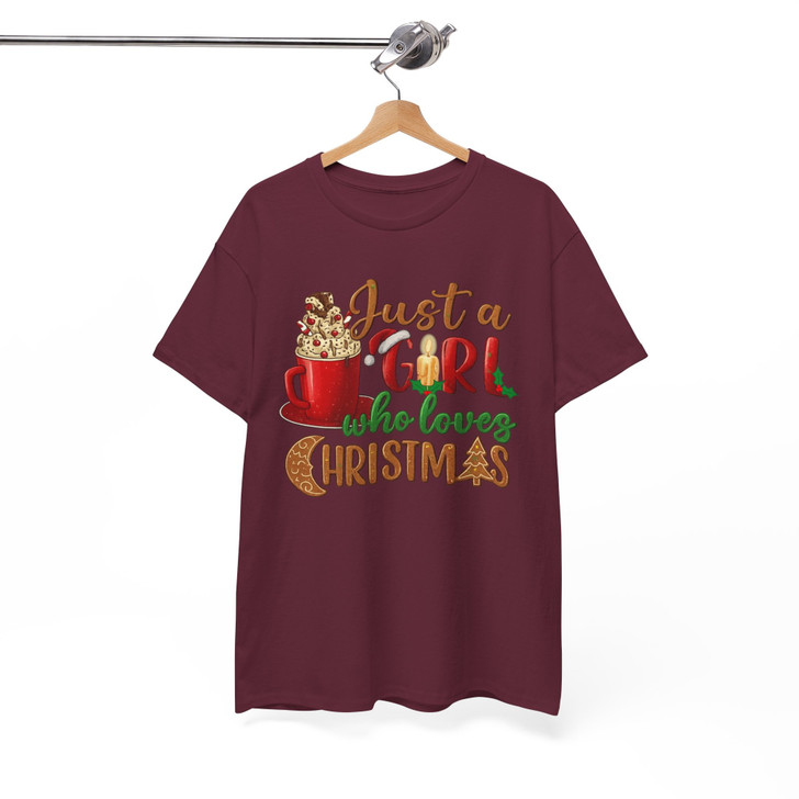 Just A Girl Who Loves Christmas Holiday Shirt T-shirt S-5XL