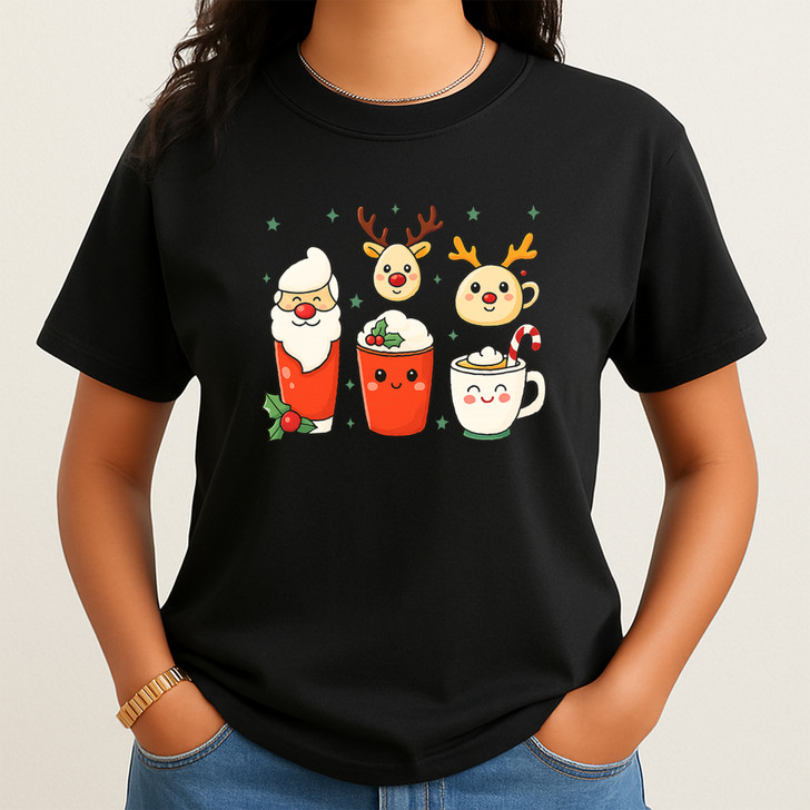 Christmas Coffee Lover Holiday Crewneck Shirt T-shirt S-5XL