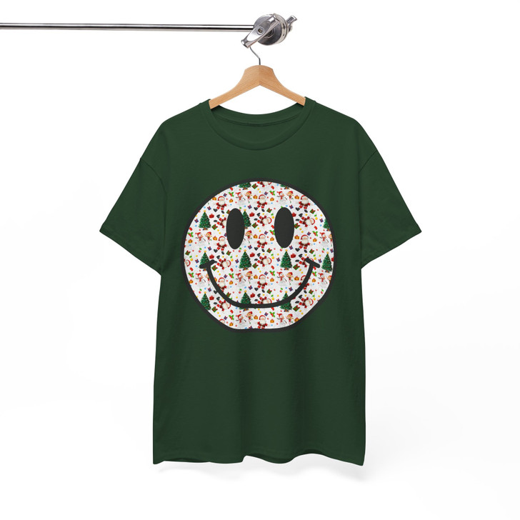 Smiley Holiday Christmas Winter Crewneck Shirt T-shirt S-5XL