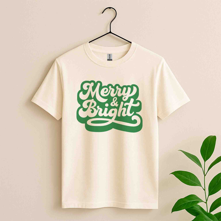 Festive Merry and Bright Christmas Crewneck Shirt T-shirt S-5XL