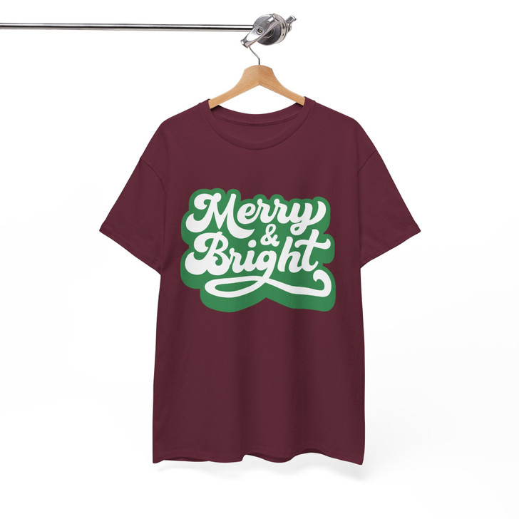 Festive Merry and Bright Christmas Crewneck Shirt T-shirt S-5XL
