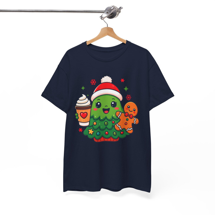 Festive Holiday Cute Christmas Tree Crewneck Shirt T-shirt S-5XL