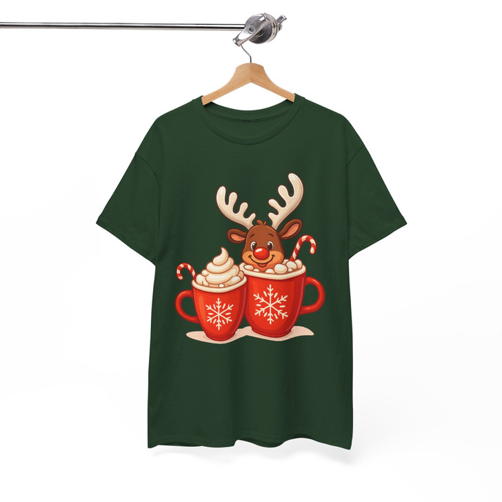 Festive Reindeer Coffee Holiday Family Shirt T-shirt S-5XL
