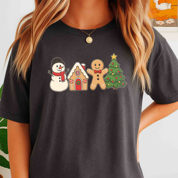 Festive Gingerbread Cookies Christmas Holiday Shirt T-shirt S-5XL