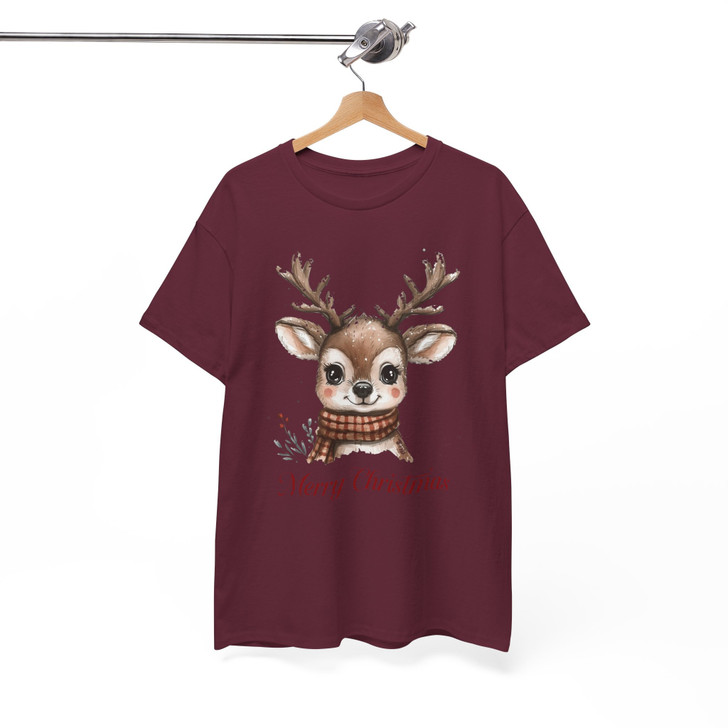 Festive Reindeer Holiday Cozy Winter Crewneck Shirt T-shirt S-5XL