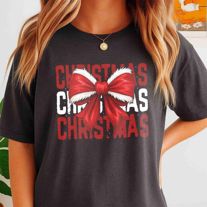 Festive Coquette Holiday Family Matching Cozy Christmas Shirt T-shirt S-5XL
