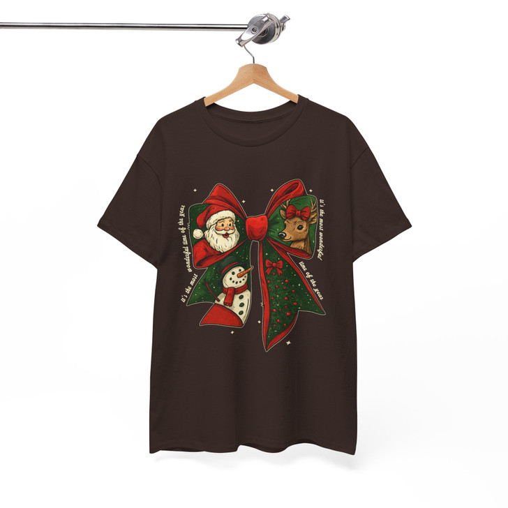 Festive Coquette Holiday Snowman Reindeer Winter Shirt T-shirt S-5XL