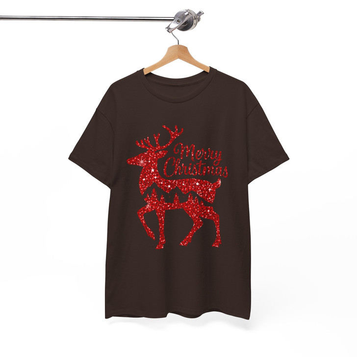 Cozy Winter Holiday Reindeer Graphic Christmas Shirt T-shirt S-5XL